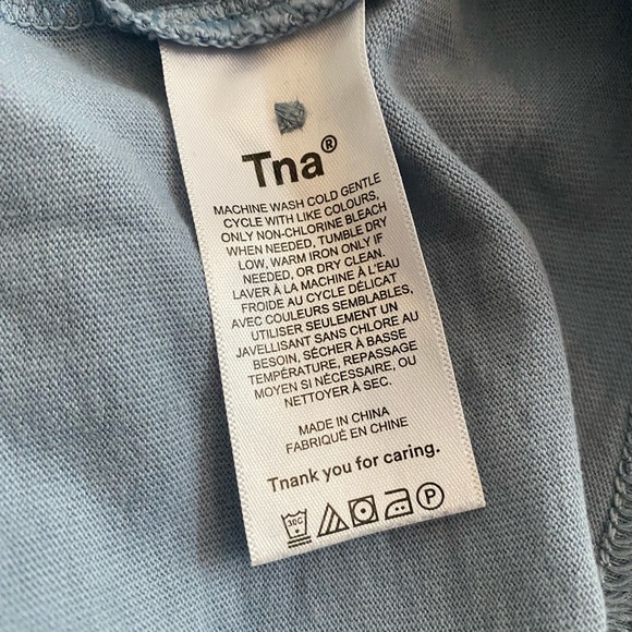 Aritzia Tna Longsleeve Long Sleeve Shirt - 100% Cotton Size 1 Baby Blue - Picture 5 of 7